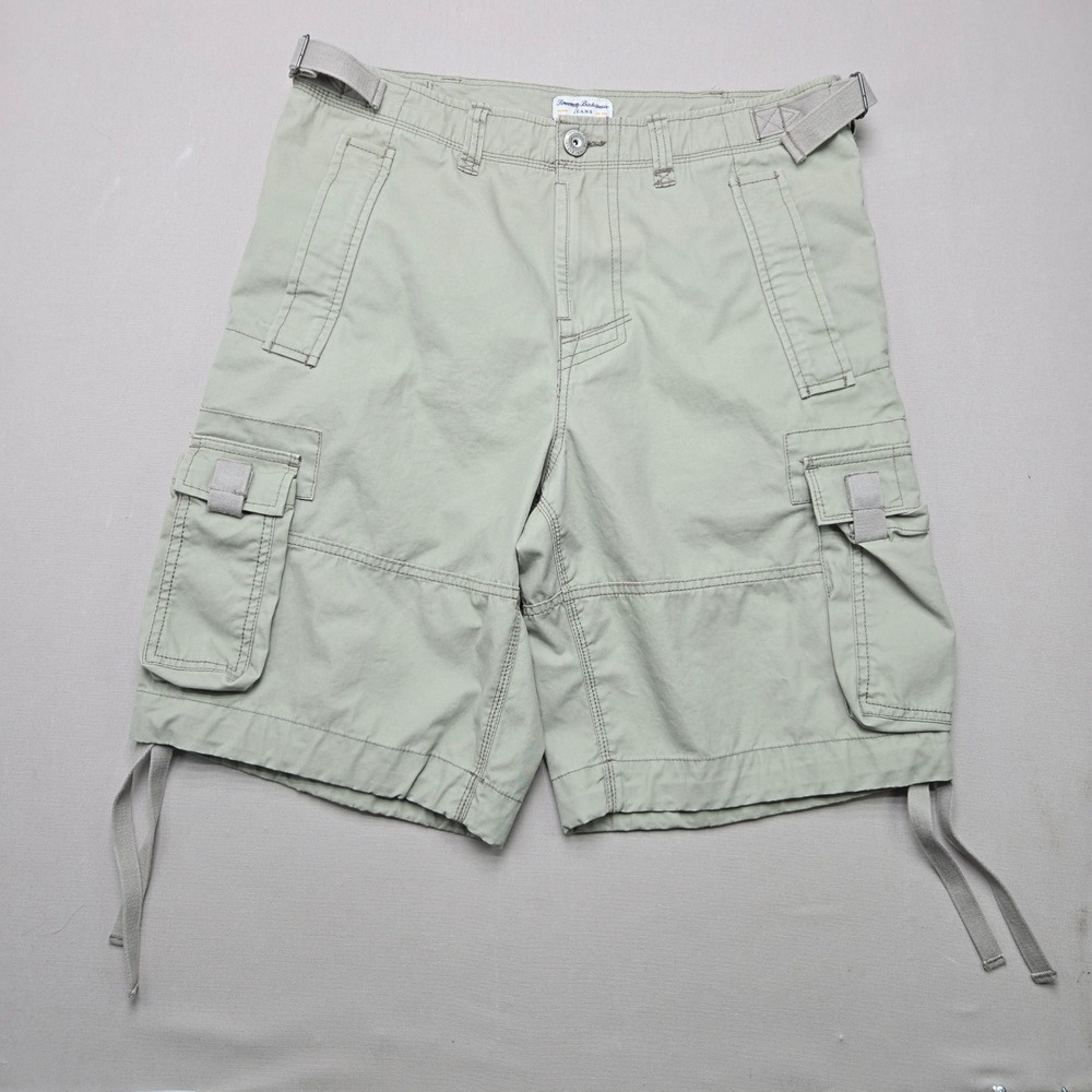 Tommy Bahama Cargo Shorts Island Crafted Utility Khaki Green Mens 34 Cotton Hike
